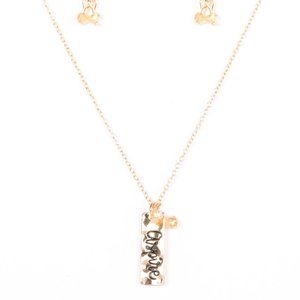 Paparazzi Gold Aspire Necklace and Beaded Earrings